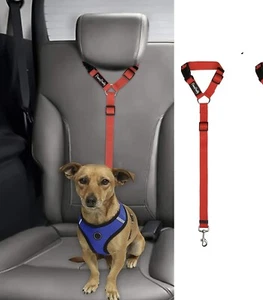 Dog  Safety Seat Belt Strap-Nylon Fabric Restraints for Car Headed  Red - Picture 1 of 1