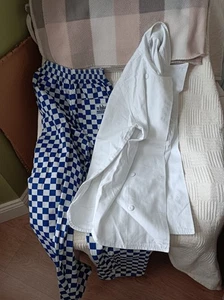 Chef uniform: size 38 long sleeve jacket, small trousers, by Whites - Picture 1 of 4