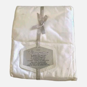 Wamsutta Pillowcases Supercale Sz King White NWT Cotton Blend Vintage No Iron. - Picture 1 of 5