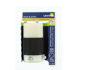 CONECTOR BLOQUEO LEVITON C2623-CS L6-30R 30A AMP 250 VOLTIOS, BLANCO Y NEGRO - Imagen 1 de 6