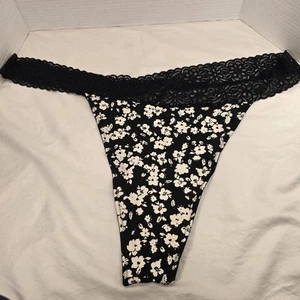 Old Navy Tanga Höschen Größe 4XL schwarz-weiß Blumen Spitze entlang der Taille - Bild 1 von 5