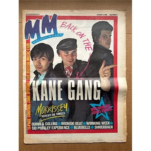 KANE GANG MELODY MAKER MAGAZINE AUGUST 4 1984 KANE GANG COVER WITH MORE INSIDE   - Image 1 of 2