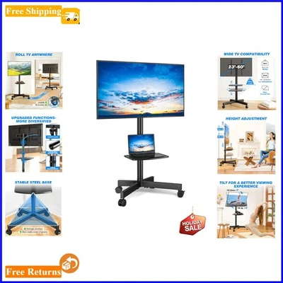 滚动合金钢制电视支架适用于23-60英寸屏幕-最佳观看和移动性 — 第 1/4 张图片