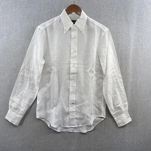 Gitman Vintage Linen Shirt 14.5/33 Small White Long Sleeve Beach Resort Oxford - Picture 1 of 16