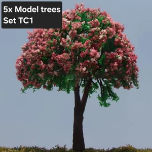 5x 4cm Model Trees - Set TC1 - N TT HO OO gauge 1:32 1/35 Scale - Picture 1 of 1