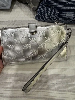 NEW Michael Kors Jet Set Double Zip Wristlet Wallet in Silver NWT - Image 1 of 4
