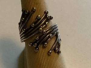 Beau Sterlingsilber verstellbar Kunst Stil Ring Größe 7 - Bild 1 von 5