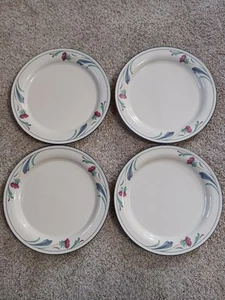 Juego de 4 amapolas Lenox Chinastone en platos de cena azules hechas en EE. UU. 10,5 pulgadas - Imagen 1 de 8