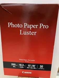 Canon Photo Paper Pro Luster 13" x 19" 50 Sheets LU-101 NOB Sealed Paper Pack - Afbeelding 1 van 4