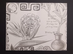 Prison art original By Artists Menace Title AZTECA AND MAYA G 2014... - Picture 1 of 8
