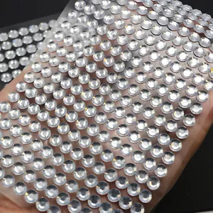 6 Sheets of 645pcs Clear 5mm Bling Round Rhinestones Gems Self-Adhesive Stickers - Picture 1 of 7