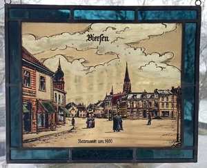 Bernhard Vintage Glasbild Bleiverglasung Fensterbild Viersen Neumarkt um 1900 - Bild 1 von 6