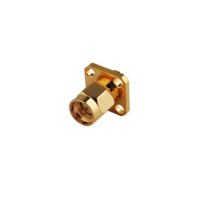 5x SMA 4 hole panel mount Plug Connector with solder post terminal short version - Picture 1 of 3