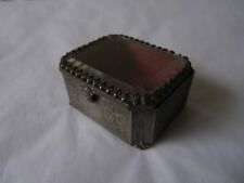 Antique French Bevelled Glass & Metal Jewellery / Trinket / Ring Box ~ Brevete