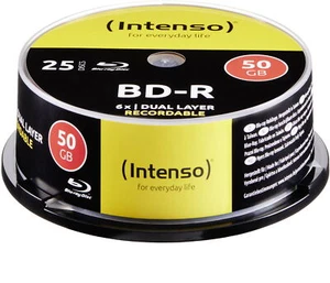 25 Intenso Rohlinge Blu-ray BD-R Dual Layer 50GB 6x Spindel - Bild 1 von 1