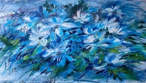 Acryl Gemälde Handgemalt Unikat 100% Bild auf Leinwand Wanddeco Painting Deco - Bild 1 von 8