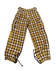 I.AM.GIA Y2K Keidis Cargo Pants Yellow Tartan Plaid - Size M - Picture 1 of 9