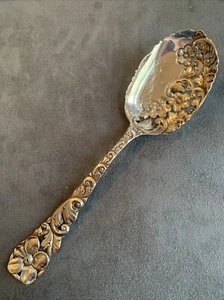 Sterling Silver Myrick Roller & Holbrook Pattern MKL1 Pierced Serving Spoon - Picture 1 of 16