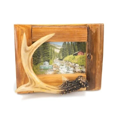 Rivers Edge Products 4x6 Picture Frame, Rustic Poly Resin Photo Frame for - Image 1 of 4