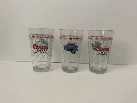 Collectible Coors Lights Sponsored NBA Orlando Magic Pint Glass (3 Set) Cover