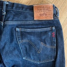 IRON HEART 634Z 21oz Extra Heavy Denim Pants Jeans Blue W40 L34 Inseam 70cm