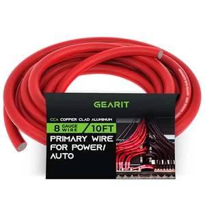 Cable de calibre 8 Gearit (10 pies - rojo translúcido) aluminio revestido de cobre CCA  - Imagen 1 de 1