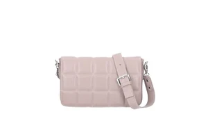 Italian Genuine Leather Quilted Handbag / Shoulder Bag - Pink - Picture 1 of 6