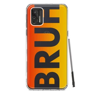 For Motorola Moto G Stylus 2021 Shockproof Case Orange Funny Text Quote Bruh - Picture 1 of 6