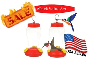 2 Hummingbird Feeder 16oz–Plastic Leak Proof, Easy to Clean, Attracts More Birds - Foto 1 di 3