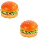  2 Pieces Kids Burger Toys Toddler Play Food Pretend Simulation Dining Table