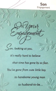 Biglietto FIDANZAMENTO matrimonio per FIGLIO, congratulazioni FIGLIO per il tuo fidanzamento Hallmark 74 - Foto 1 di 4
