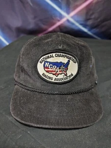 Vtg 80s Corduroy NCRA National Championship Racing Association Trucker Hat Cap - Picture 1 of 4