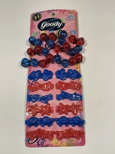 VTG Goody Color Animal Girls kids Barrettes And Ponytail Holders Red Blue NOS - Picture 1 of 6