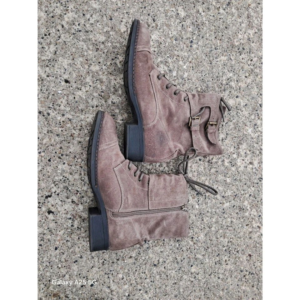 Botas Seychelles Gamuza Cuero Tostado con Cordones y Cremallera Mujer Talla 9 Foto 1 de 4