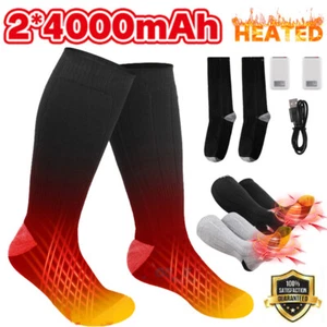 Electric Heated Socks 2PCS Rechargeable Battery Winter Thermal Skiing Hunting US - Picture 1 of 20