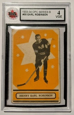 1933-34 Henry Earl Robinson #55 O-Pee-Chee B Series - Graded KSA 4 VGE - Image 1 of 4