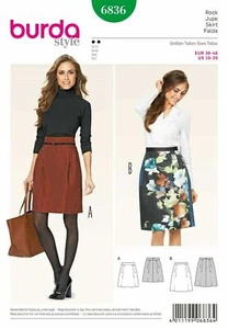 Falda para mujer Burda 6836 con patrón de costura talla 10-20/EUR 36-46 sin cortar - Imagen 1 de 4