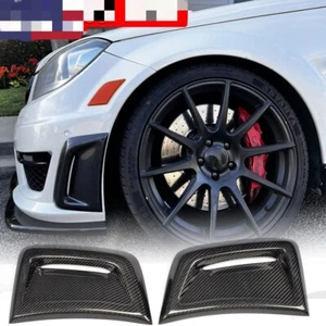 REAL CARBON Front Bumper Side Air Vent Cover Fit For Mercedes Benz W204 C63  - Bild 1 von 5
