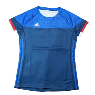 Adidas T-Shirt Damen Handballtrikot, Kurzarm, blau rot weiß,