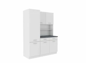 Buffet Küche Mario 150 cm Küchenzeile Küchenblock Einbauküche Weiss - Bild 1 von 2