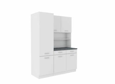 Buffet Küche Mario 150 cm Küchenzeile Küchenblock Einbauküche Weiss - Bild 1 von 2