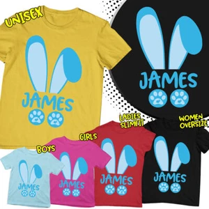 Personalised Happy Easter Cute Bunny Spring Festival Family Matching T-Shirt#ED6 - Picture 1 of 13