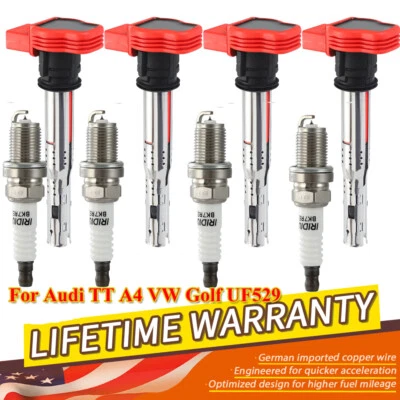 4x bobinas de encendido + 4x bujías para VW Volkswagen Tiguan CC 2009-2016 2,0 L l4 Foto 1 de 4