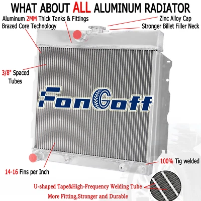 3 Row Radiator For 1963-1969 Dodge Coronet Charger Deluxe Wagon V8 7.0L Aluminum - Изображение 1 из 4