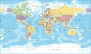 World Map Limited Edition high-resolution world map Poster 91x61cm - Picture 1 of 1