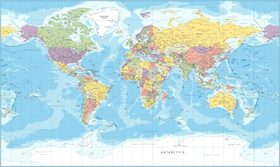 World Map Limited Edition high-resolution world map Poster   91x61cm - Image 1 of 1