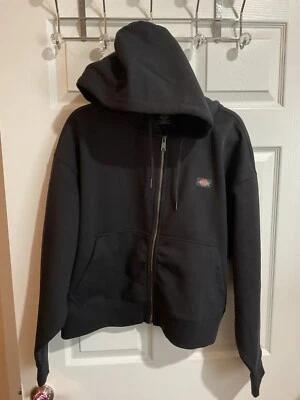 Dickies Jacket Hoodie Coat Size L Large Black Fleece Hood Zip Jacket NEW - Image 1 of 4