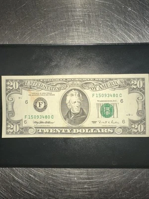 1995 Vintage 20 Dollar Note Serial F150934380 NICE NOTE SHARP CONERS - Image 1 of 4