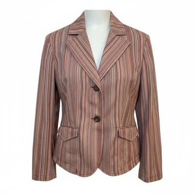 Vintage Nine & Co Weekend Striped Stretch Blazer Jacket Womens Career Casual - Image 1 of 4