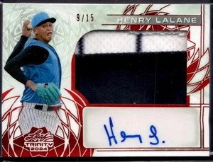 Henry Lalane RC Auto PATCH 9/15 RARE Pinstripe Jersey Number New York Yankees #9 - Picture 1 of 2